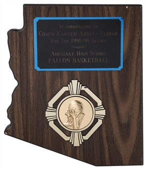 1998-99 Alchesay High School Award of Appreciation Presented To Coach Kareem Abdul-Jabbar (Abdul-Jabbar LOA)
